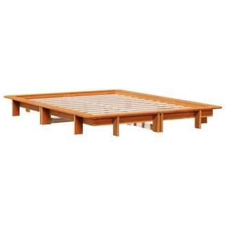 Berkfield Home Modern Bed Frame without Mattress Wax Brown 135x190 cm Double Sol