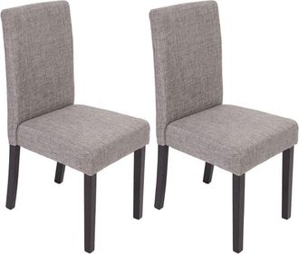 Hhg Nunca Usado] Lote De 2 Sillas De Comedor Silla De Cocina Littau, Textil, Gris, Patas Oscuras