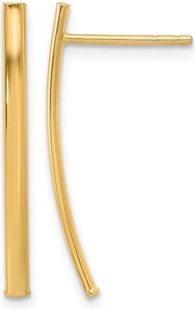 Diamond2Deal 10K Yellow Gold Polished Bar Shape Drop Dangle Earrings