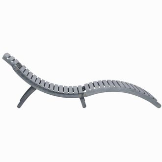 Berkfield Home Sun Lounger Grey Wash Solid Acacia Wood