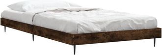 vidaXL Bed Frame without Mattress Smoked Oak 100x200 cm Engineered Wood Vidaxl