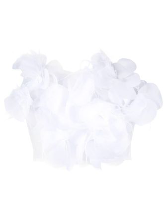 LouLou Top con applicazione crop - Bianco