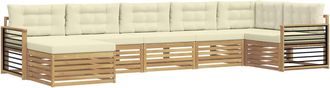 vidaXL Conjunto De Sof&aacute;s De Exterior 7 Uds. Blanco Y Crema Vidaxl