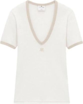 Courr&egrave;ges T-Shirts - Dames - T-shirts - Wit - XS - Tops