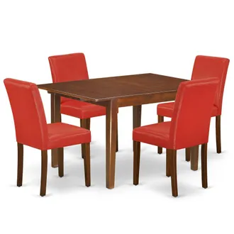 East West Furniture Dining Room Set Mahogany, MLAB5-MAH-72
