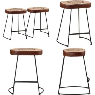 vidaXL Sgabelli da Bar 2 pz Marrone Scuro 40x29,5x53 cm - Sgabello retro - Sgabello da cucina