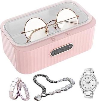 No Brand Limpiador Ultras&oacute;nico - Limpiador Ultras&oacute;nico - Dispositivo De Limpieza Ultras&oacute;nica - Limpiador Ultras&oacute;nico Para Gafas - Rosa - 400 Ml