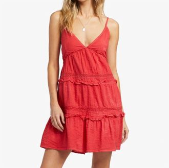 Billabong Float Away Dress In Red