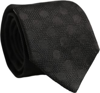 Dolce & Gabbana Polka Dot Jacquard Tie - Heren - Stropdassen - Zwart - ONE Size - Polyester - Accessoires