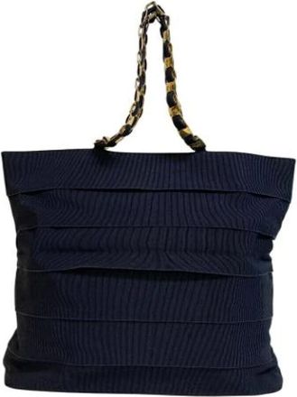 Ferragamo Pre-owned Tote Bags, female, Blue, Size: ONE SIZE Pre-owned Canvas Tote Bag