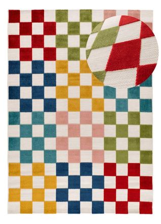 Atticgo Alfombra exterior damero con relieve multicolor 160x230 cm