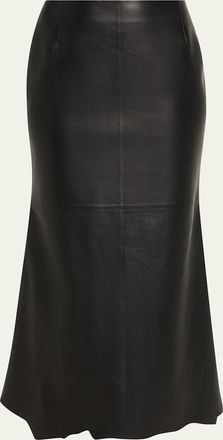 Gabriela Hearst Edwardo Leather Midi Skirt