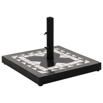 vidaXL Base De Sombrilla Cuadrada Negro Y Blanco 12 Kg Vidaxl