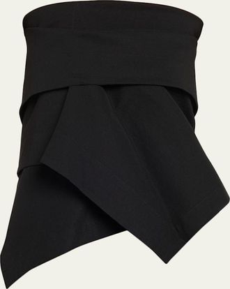 Issey Miyake Collapsing Sculpture Strapless Top