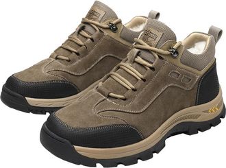 Generic Men plush thick sports shoes outdoor work boots warm and casual sports snow boots (khaki,5.5)