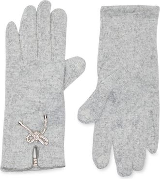 BCBGeneration Embellished Bow Gloves in Grey at Nordstrom Rack, Size Medium
