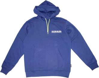 Napapijri Katoenmix Losvallende Hoodie - Heren - Hoodies - Blauw - L - Katoen - Hoodies & sweatvesten