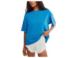 Free People Movement Tackle T-Shirts Womens Clothing Light Cobalt : XS (Womens 0-2), Cotton