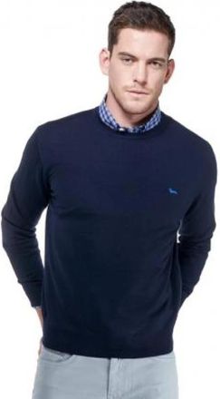 Harmont & Blaine Trui met ronde hals - Heren - Ronde hals truien - Blauw - M - Wol - Truien & Vesten