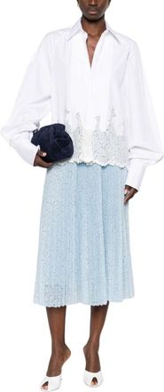 Ermanno Scervino White Oversized Embroidered Shirt