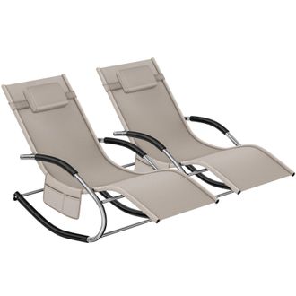 TecTake Sun Lounger Taya in Beige | Size: 2 Seater