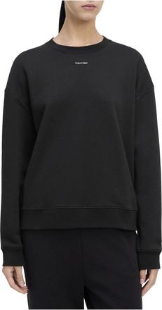 Calvin Klein Zwart Logo Crew Neck Sweatshirt - Dames - Sweatshirts - Zwart - M - Hoodies & sweatvesten