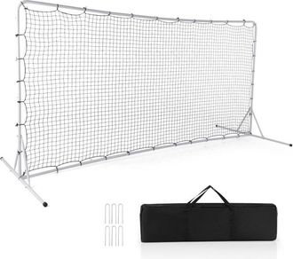 Costway Costway - Porteria Futbol Ni&ntilde;os, 372,5 X 151 X 182,5 Cm, Porteria Futbol Jardin Con Bolsa De Transporte, Regalo, Montaje R&aacute;pido, Red De Futbol Blanco