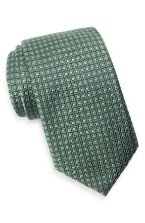 Nordstrom Stailey Neat Stretch Cotton Jacquard Tie in Green at Nordstrom