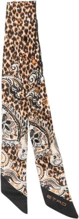 Etro Accessoires, Dames, Zwart, ONE Size, Printed Silk Foulard