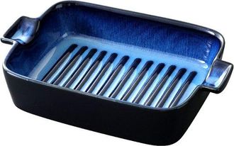 OEM Platos Llanos/platos Cena Bandeja Cer&aacute;mica Bandeja Rectangular Servicio Queso Creativo Microondas Plato Llano Azul 23 X 15 X 5 Cm (9, 9 Pulgadas