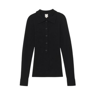 Ines De La Fressange Truien & Vesten, Dames, Zwart, XS, Wol, Thomson Poloshirt