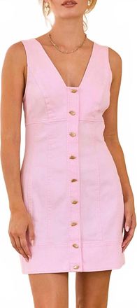 Skies Are Blue Clothing Chelsea Sleeveless Button-Front Mini Dress In Pink