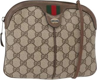 Gucci Pre-owned Cross Body Bags, female, Beige, Size: ONE SIZE Pre-owned Canvas Cross Body Bag