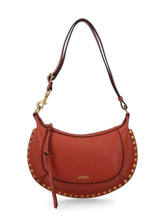 Isabel Marant Neutrals Oskan Moon Studded Leather Shoulder Bag
