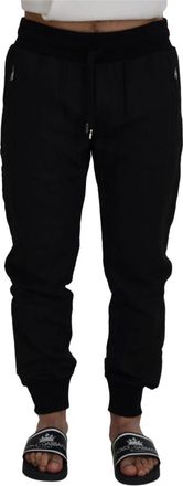 Dolce & Gabbana Trainingsbroeken - Heren - Sweatpants - Zwart - XL - Polyester - Broeken