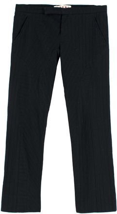Marni Black Textured Tailored Trousers Size XS