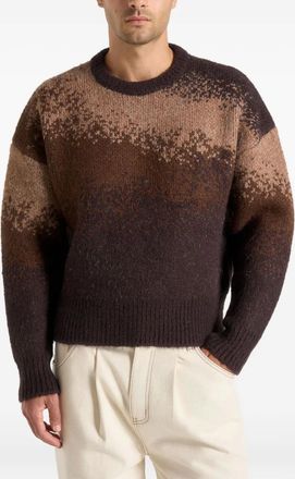 Mani&egrave;re De Voir Maglione Yani girocollo in lana marrone con effetto sfumato