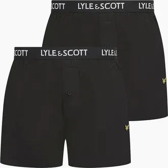 Lyle & Scott Lyle And Scott Mens Usher 2 Pack Woven Boxers - Black - Size: 2X large