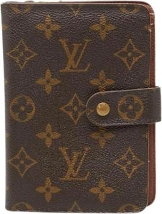 Louis Vuitton Pre-owned Monogram Bi-fold Portemonnee - Dames - Vintage Accessoires - Bruin - ONE Size - Leer - Vintage