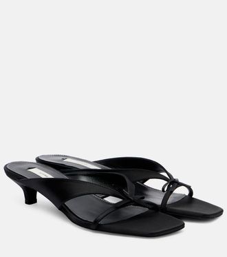 Toteme Bow-detail satin thong sandals