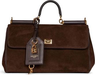 Dolce & Gabbana Medium My Sicily Handtas - Dames - Handtassen - Bruin - ONE Size - Leer - Tassen