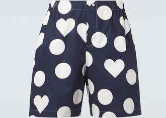 Jacquemus Cale&ccedil;on polka-dot cotton poplin shorts