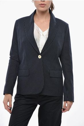 Ines De La Fressange Pinstriped Cotton Blazer NICOLETTA size 44
