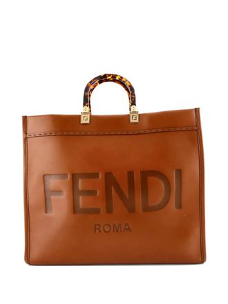 Fendi Sunshine Shopper Leather Large tote bag - Brown