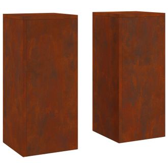 vidaXL Vidaxl - Soportes Para Plantas 2 Pcs Oxidado 24 X 24 X 55 Cm