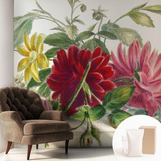 Tulup Carta Da Parati Con Design Moderno - Per Rinnovamento Rapido - Non-woven - Per Interni Moderni Bouquet Di Fiori 250x250 Cm