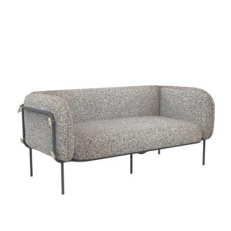 MondoViro Sof&aacute; 2 plazas tapizado en tela gris 170x87 cm 74h