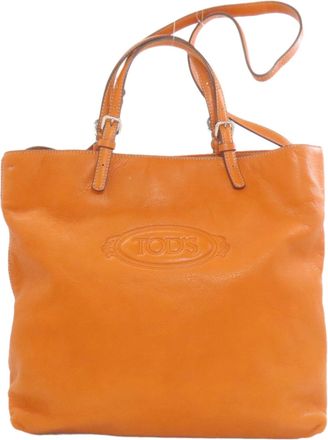 Tod's Orange Leather Tote Bag (Pre-Owned)