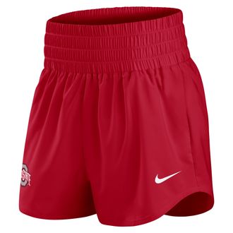 Nike Ohio State Primary Logo One Nike Womens Dri-FIT College Shorts in Red | 02OW65NOH-KBF