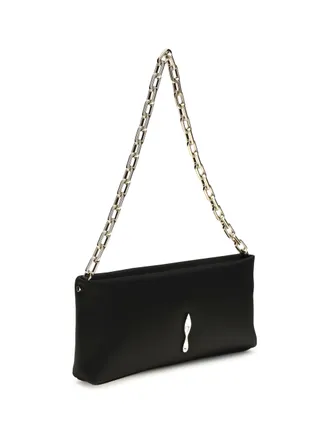 Christian Louboutin Womens Maykimay Shoulder Bag Black Calf Leather Bos Taurus Clutches